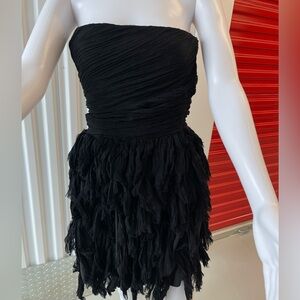 Elegant Black Strapless Corset Dress